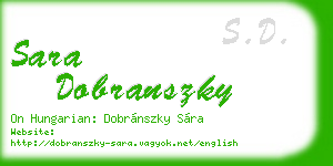 sara dobranszky business card