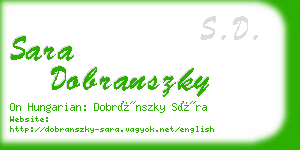 sara dobranszky business card